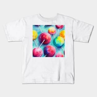 Watercolor lollipop pattern Kids T-Shirt